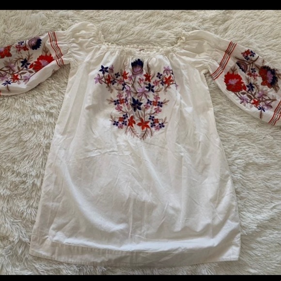 Free People off Shoulder Embroidered Dress - S - Picture 5 of 8